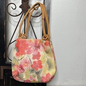 Maurizio Taiuti floral handwoven hobo tote bag